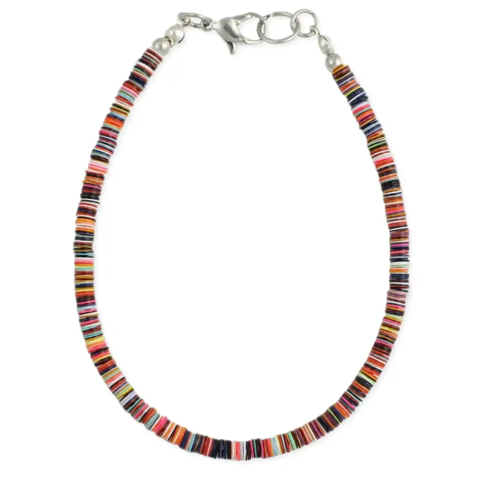 ZAD Multi Color Sequin  Heishi Anklet