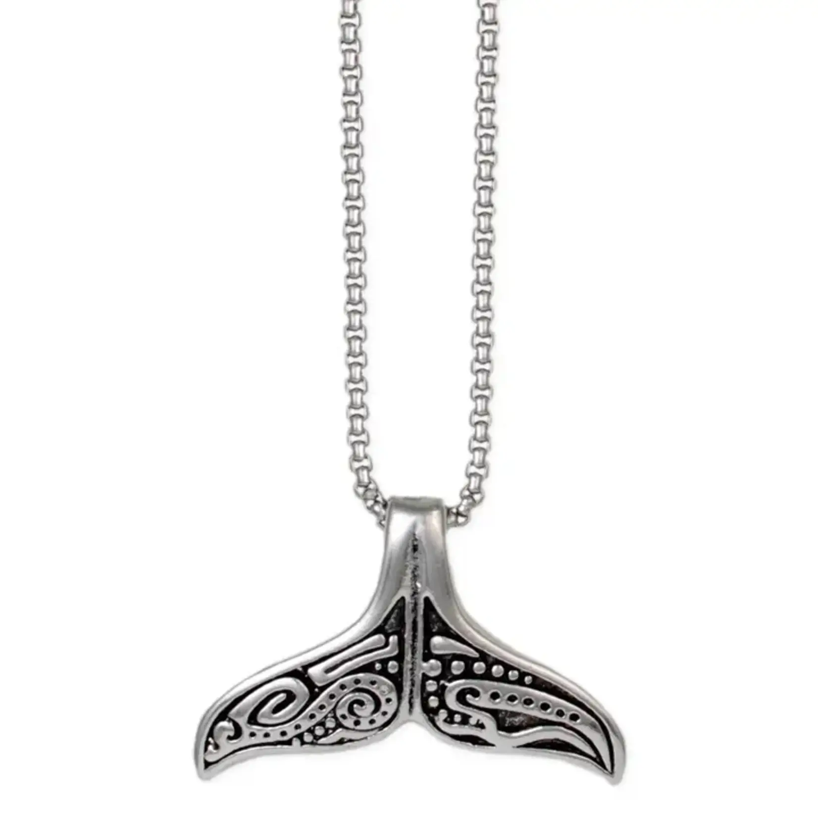 ZAD Nautical Nature Silver Whale Tail Necklace