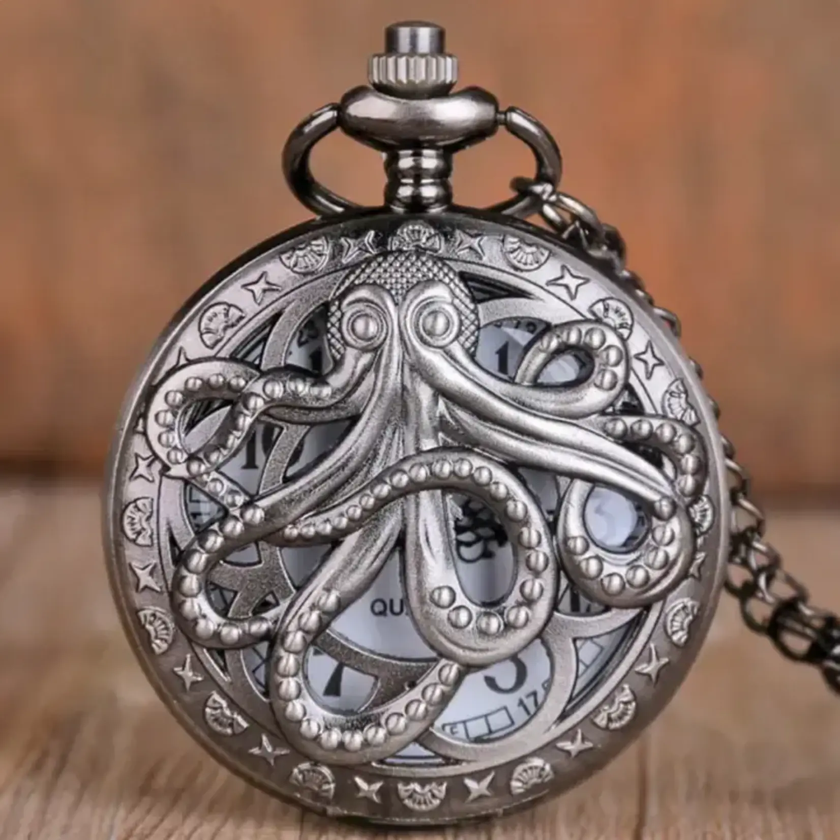 ZAD Tentacle Time Octopus Pocket Watch Necklace