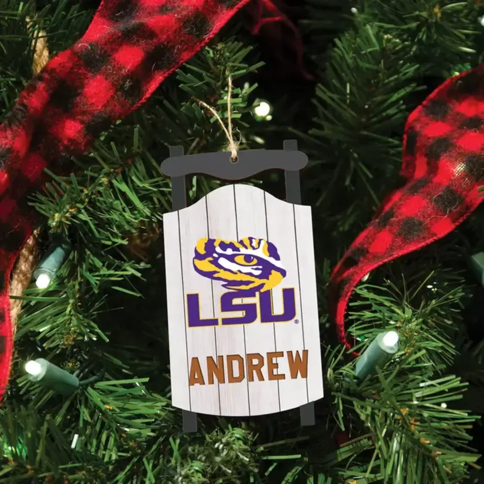 Prim In Proper Custom Engraved Collegiate Sled Ornament