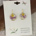 ZAD Cottage Purple Yellow Flower Earrings