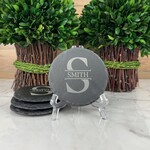 Prim In Proper Slate Coaster 4" Round Set of 4