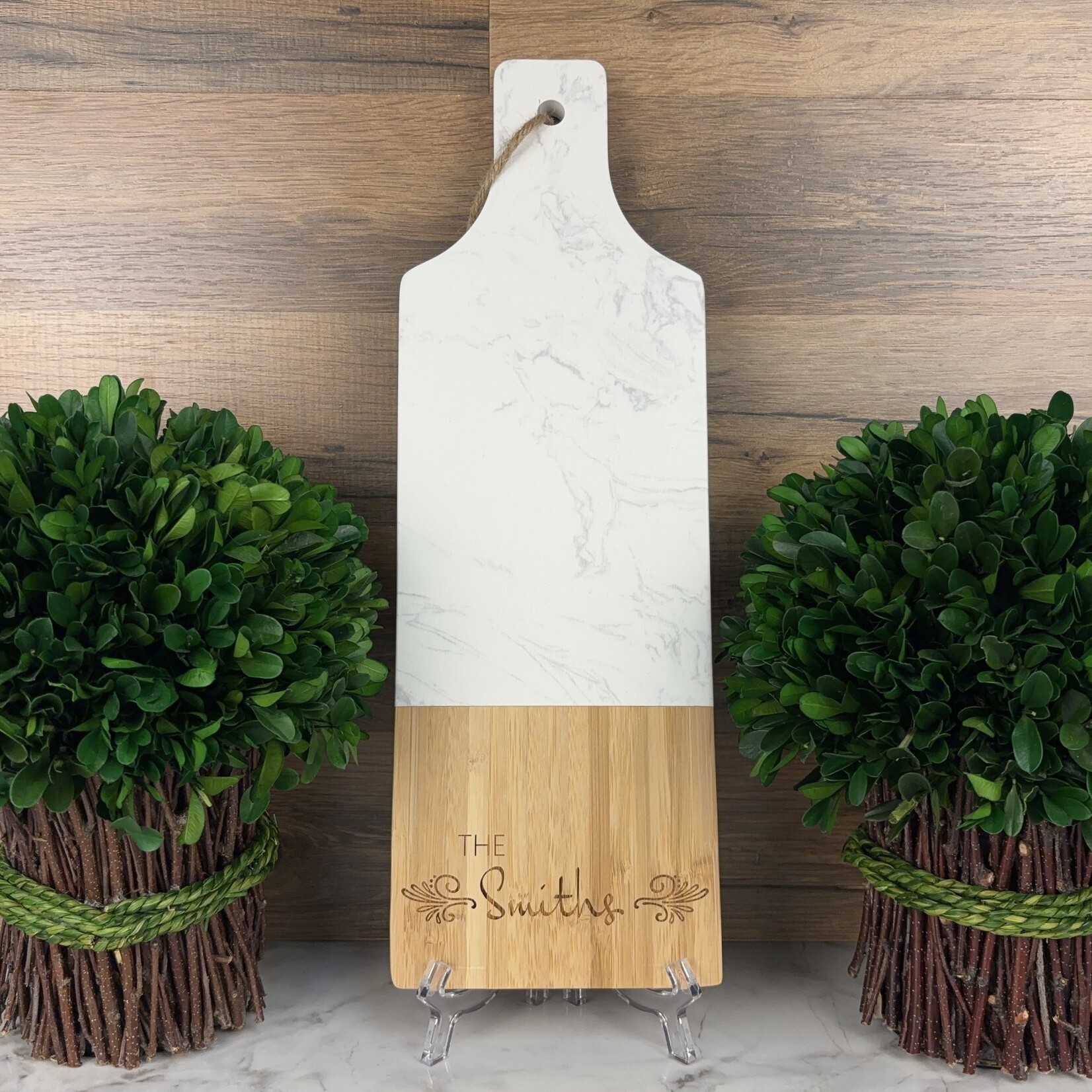 Prim In Proper Marble/Wood Serving Board - 15x5