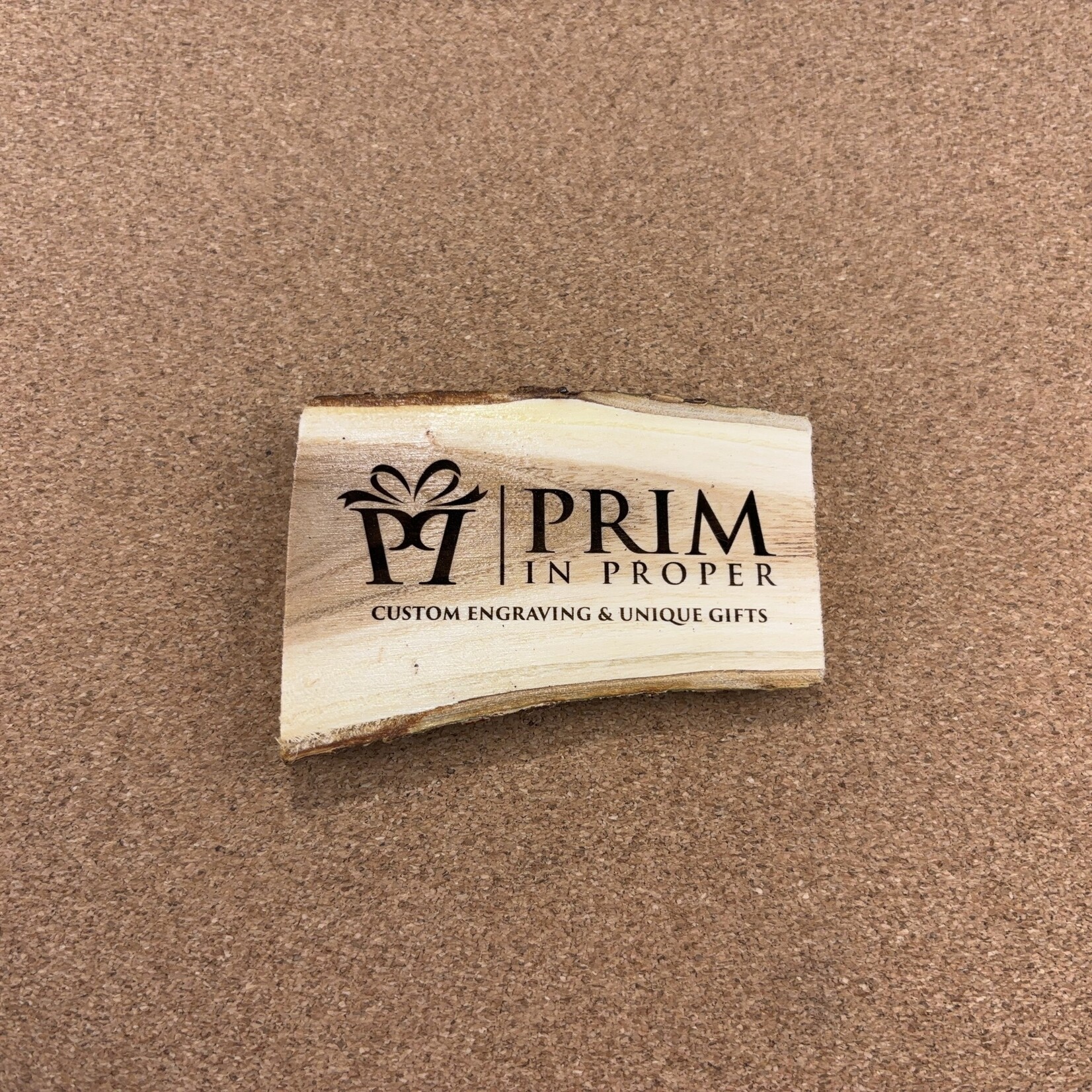 Prim In Proper Wooden Log Natural Edge Magnet 2x3.25"