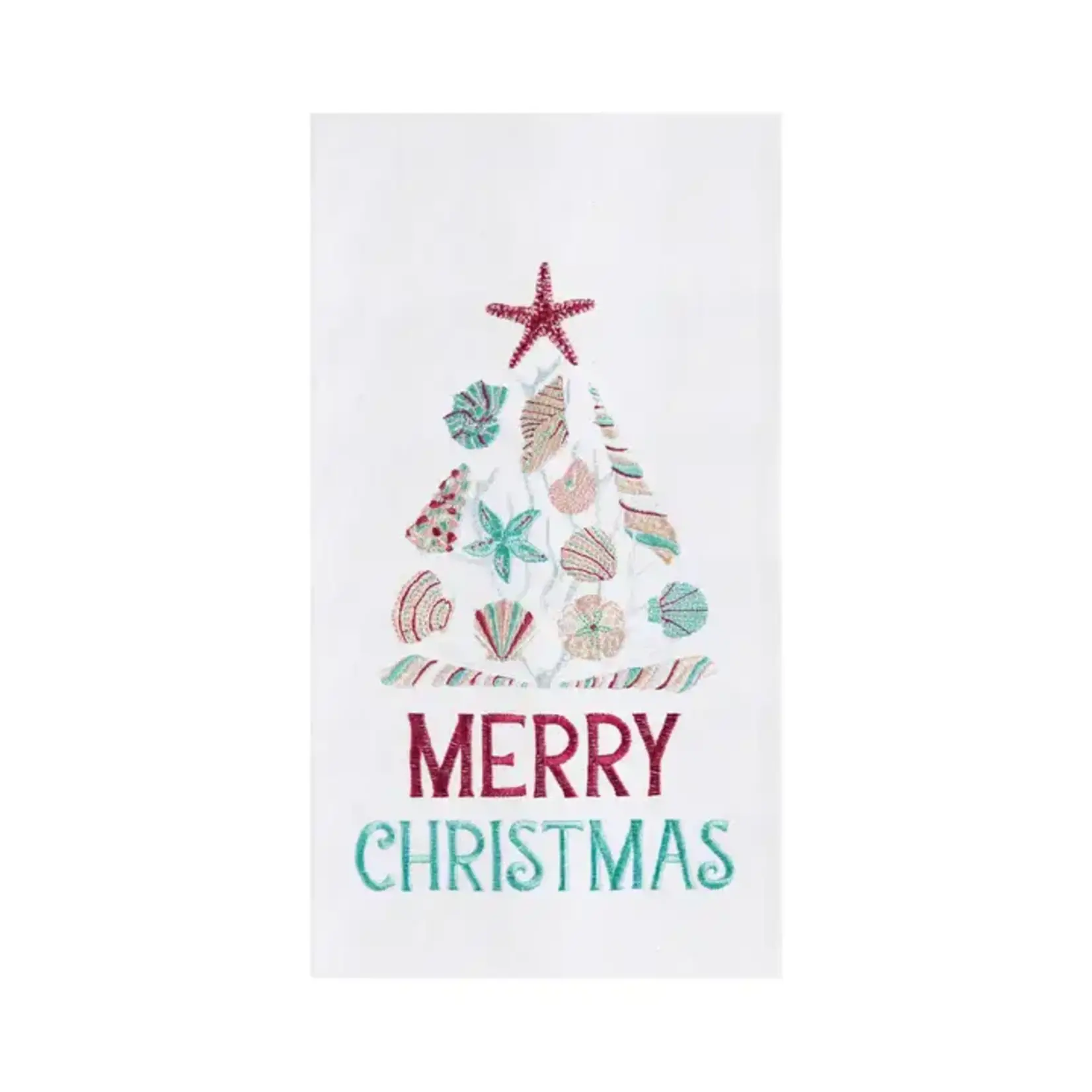 C&F Home Merry Christmas Tree Coastal Seashells - Kitchen Towel