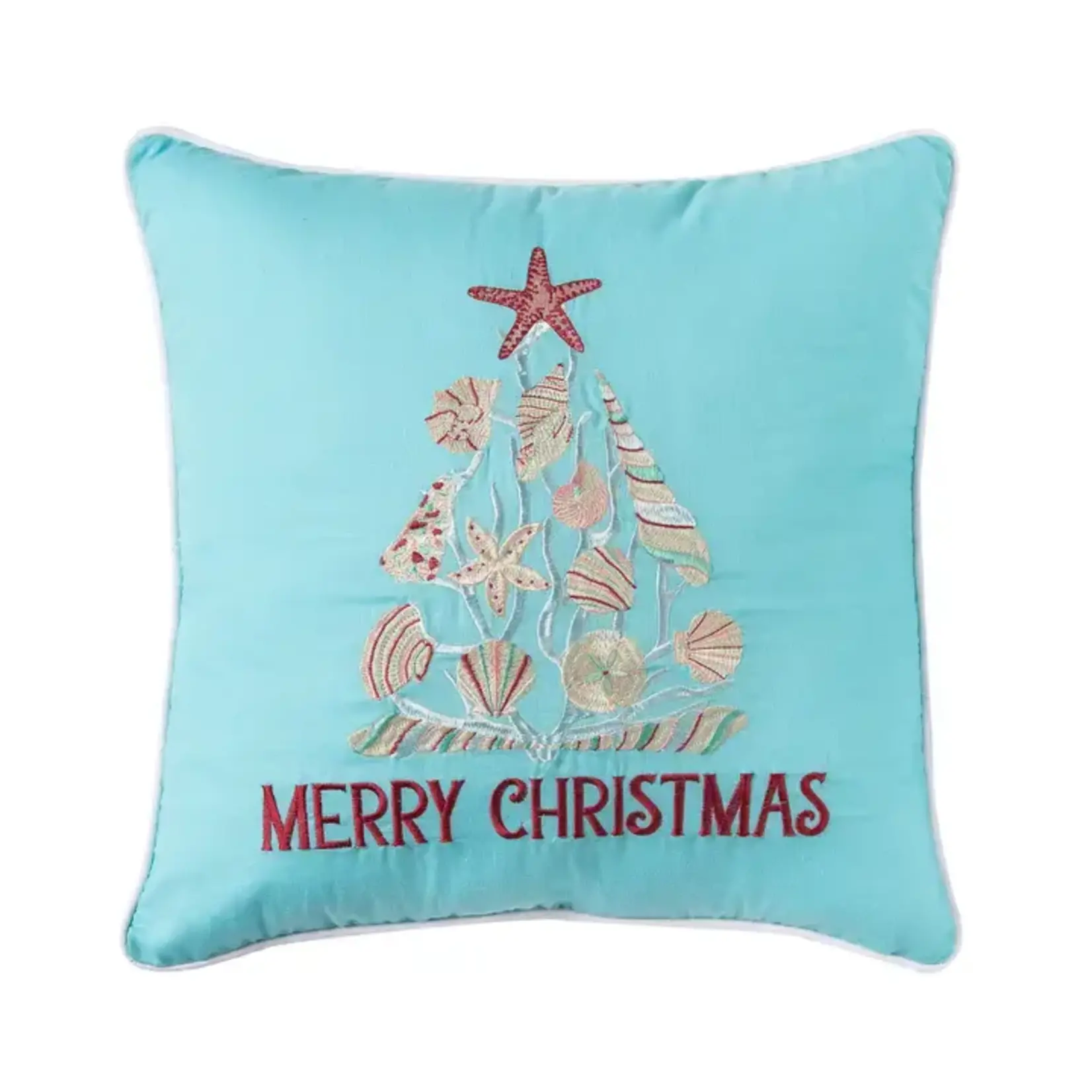 C&F Home Merry Christmas Tree Coastal Seashells - Pillow