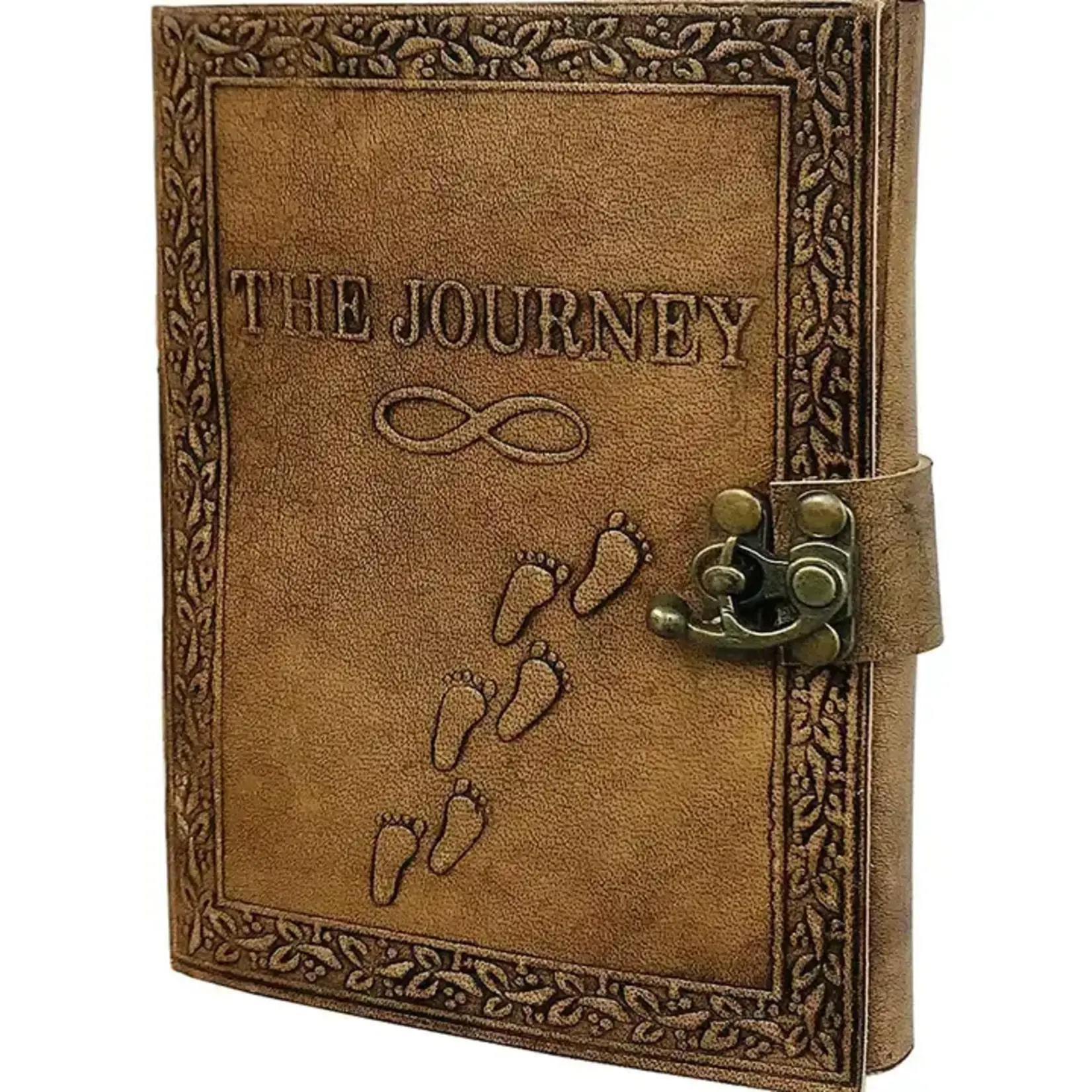 R K Handicrafts and Exporters Embossed Leather Journal with Handmade Pages