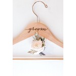 Prim In Proper Wooden  “Groom” Coat Hanger