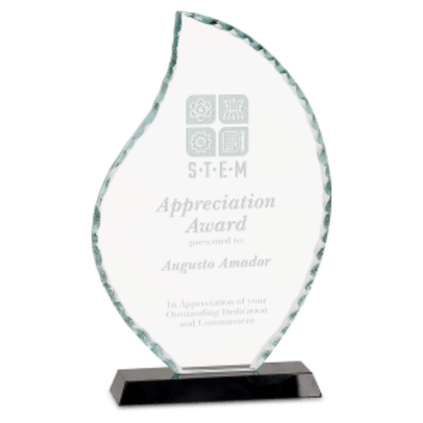 Prim In Proper Flame Facet Glass Award