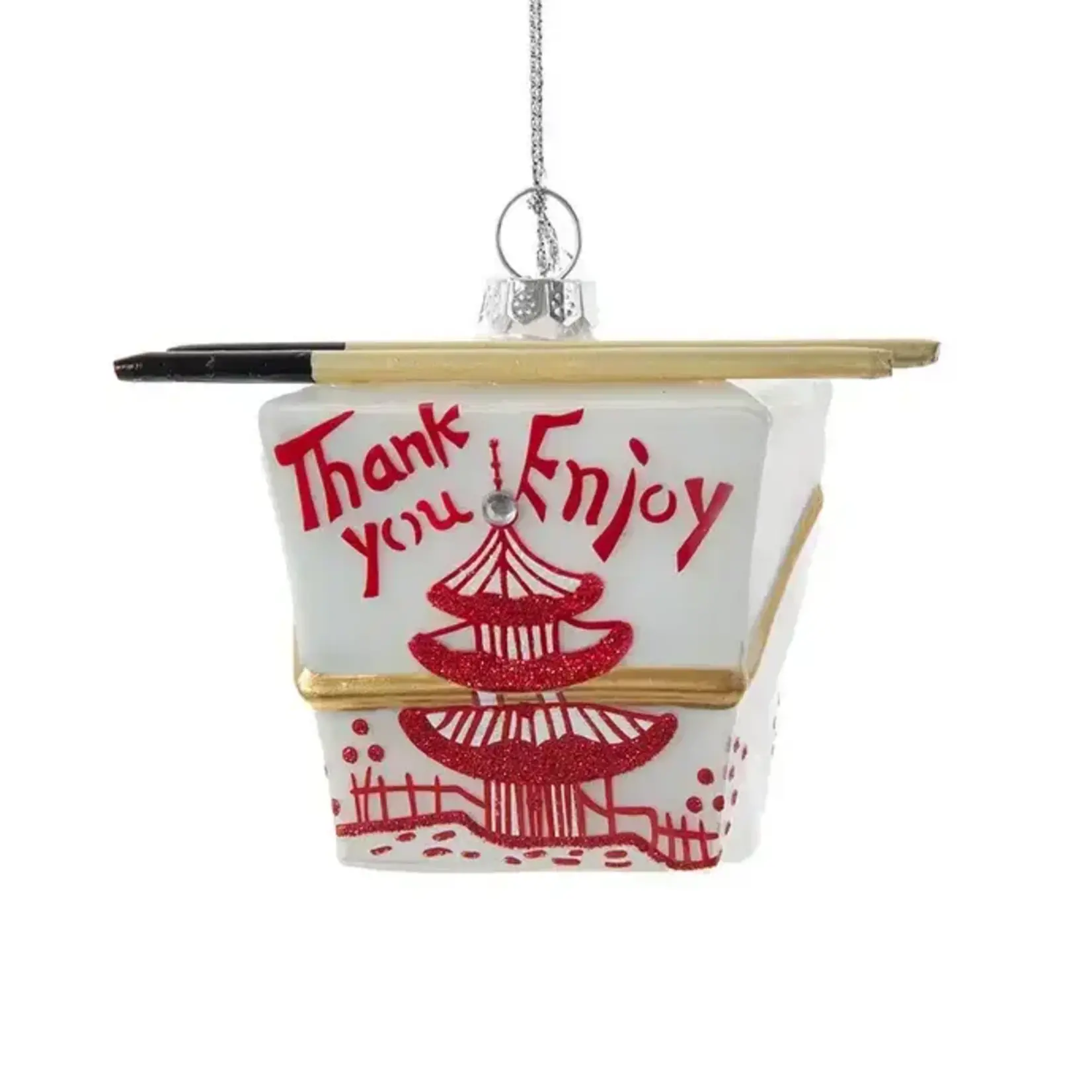 Kurt S. Adler Inc. Glass Chinese Take-Out Box Ornament