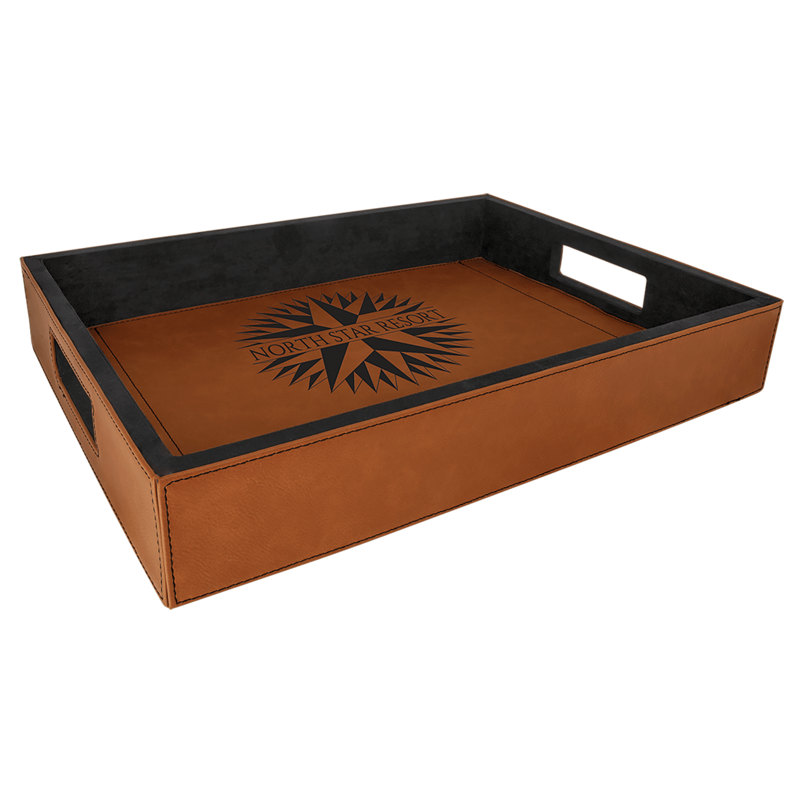 Prim In Proper Leatherette Serving Tray -16x12"