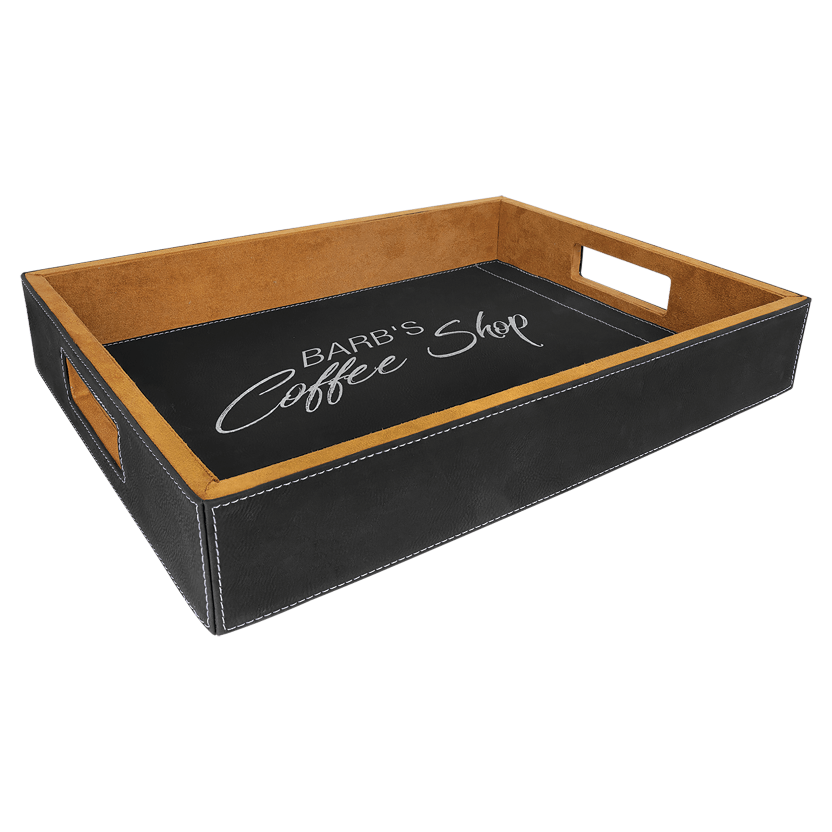 Prim In Proper Leatherette Serving Tray -16x12"