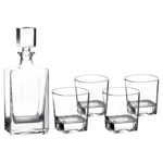 Prim In Proper Rectangle Decanter Set w/ 4 Glasses