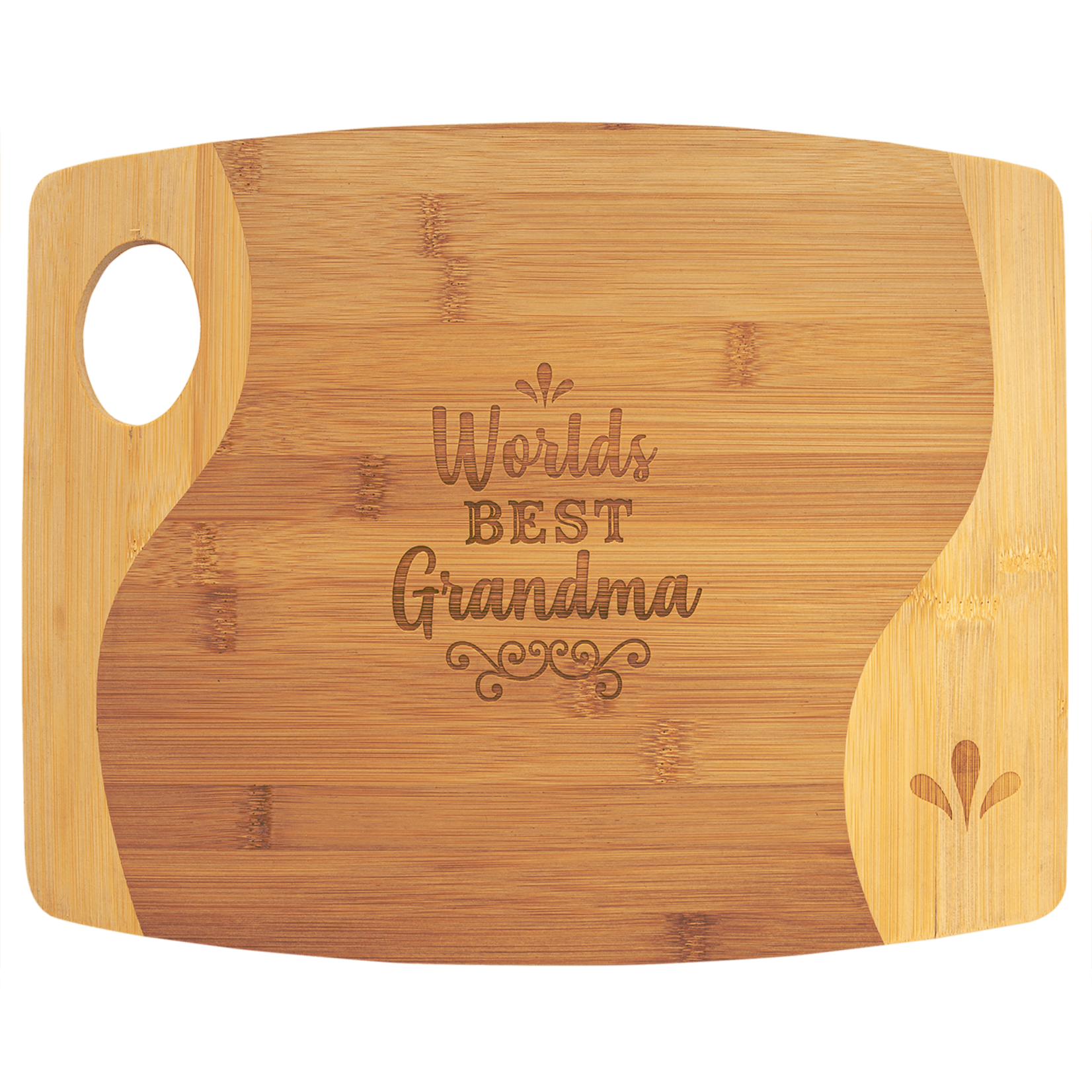 Prim In Proper Custom Engraved Bamboo Cutting Board w/Handle 13.75x11.5"