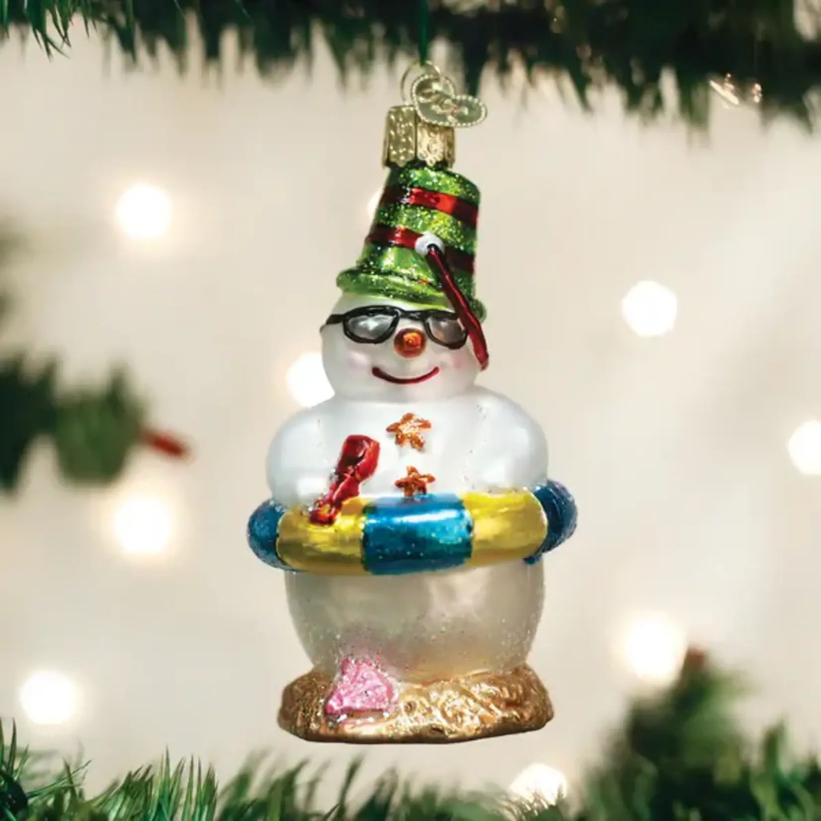 Old World Christmas OWC Ornament- Snowman on Beach