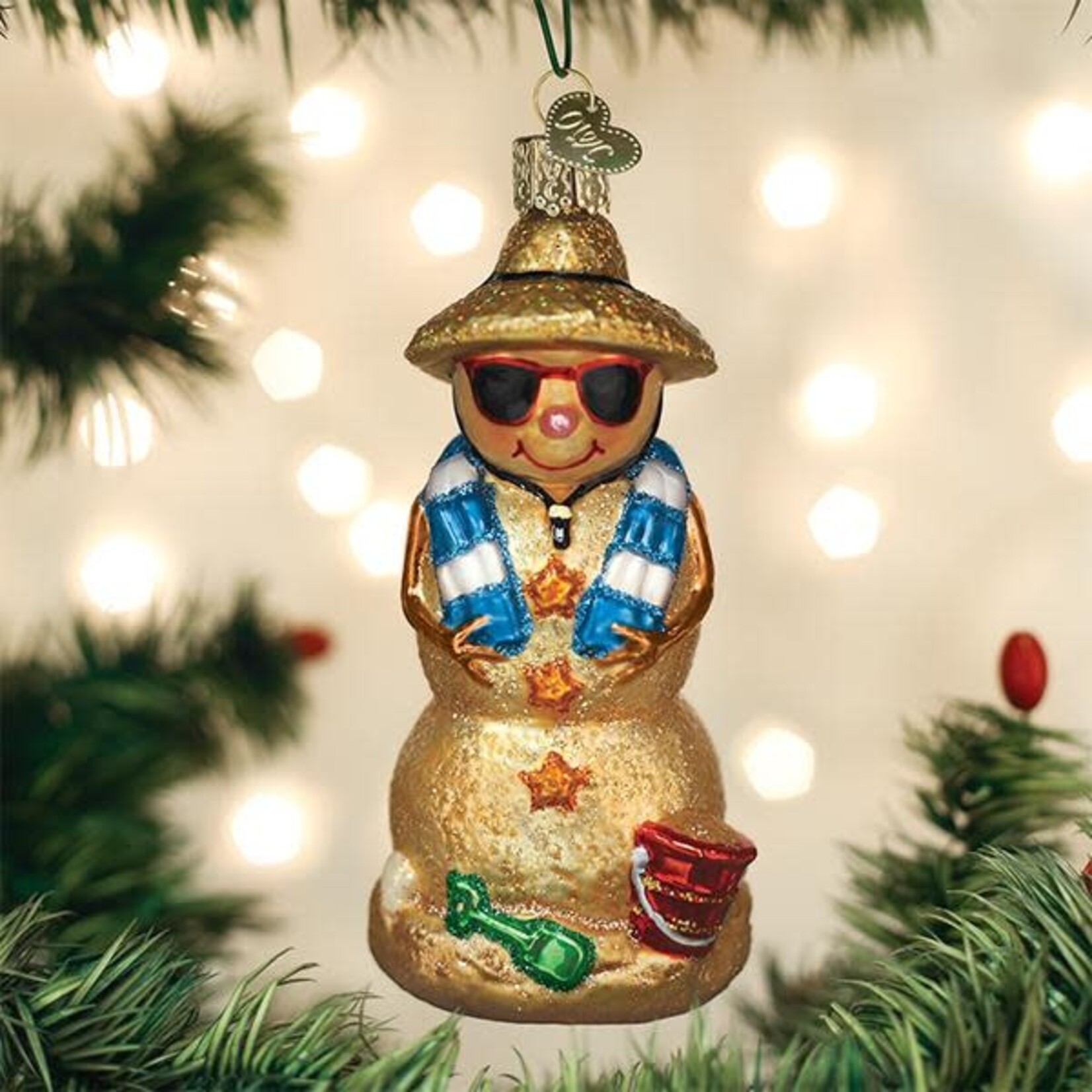 Old World Christmas OWC Ornament- Sand Snowman