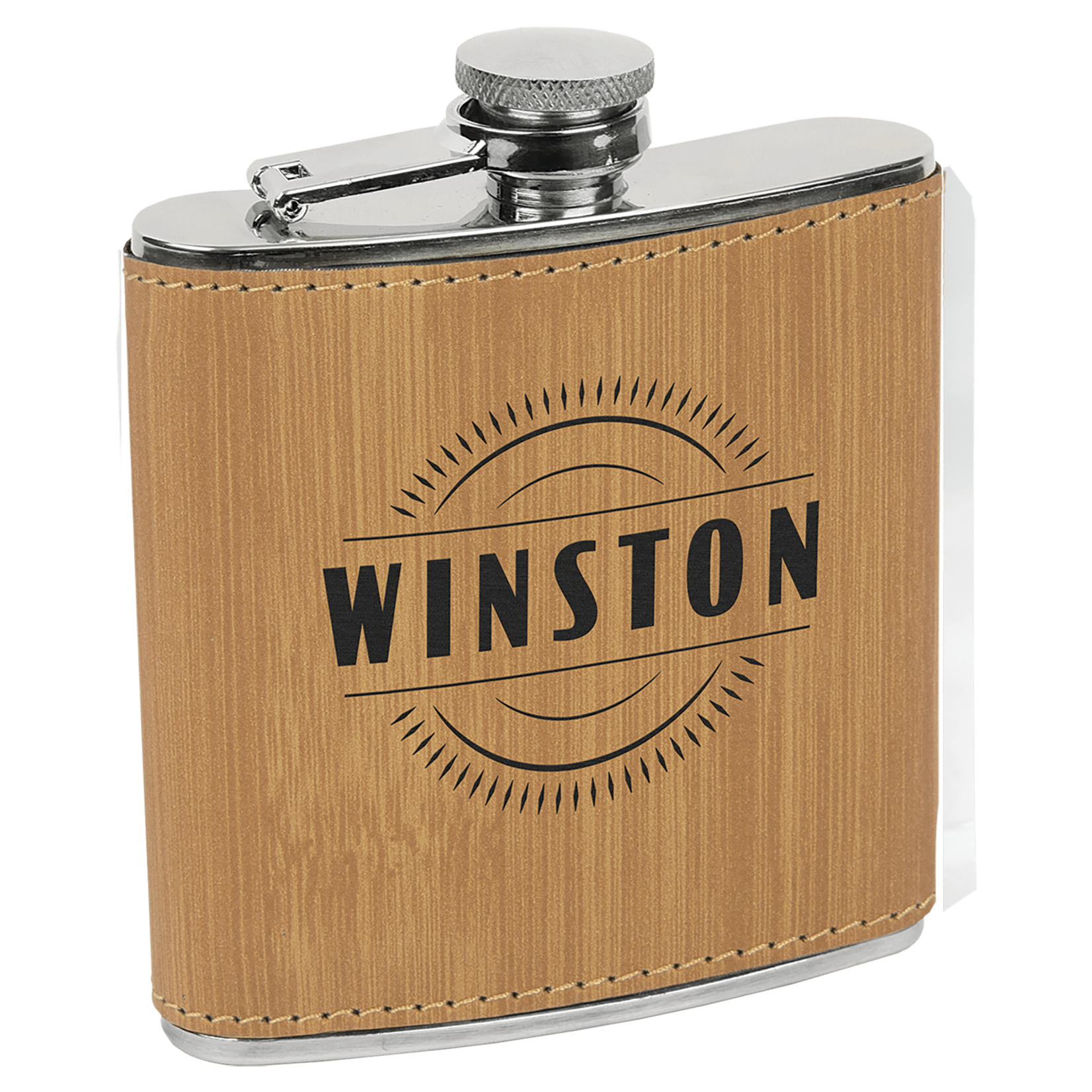 Prim In Proper Custom Engraved Leatherette Flask 6 oz
