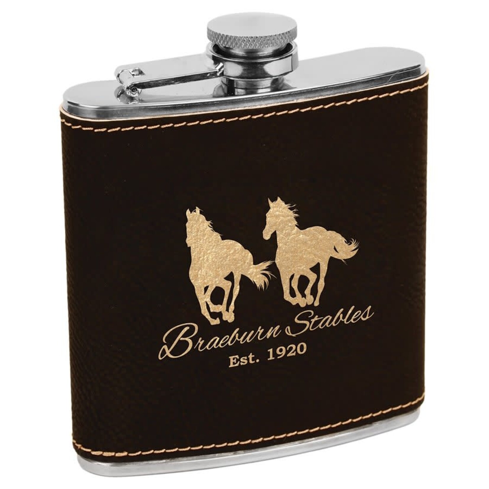 Prim In Proper Custom Engraved Leatherette Flask 6 oz
