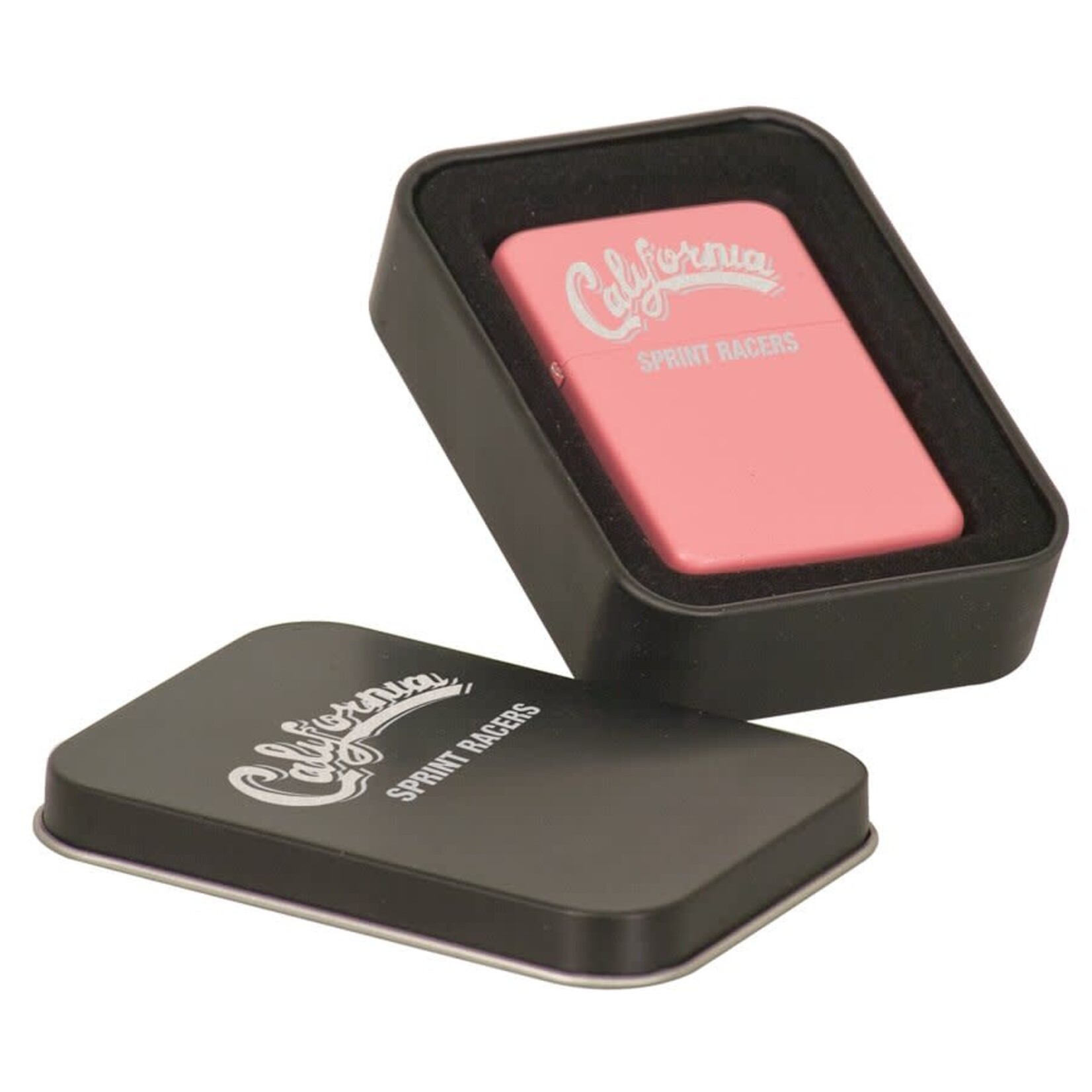 Prim In Proper Custom Engraved Star Refillable Lighter in Black Tin
