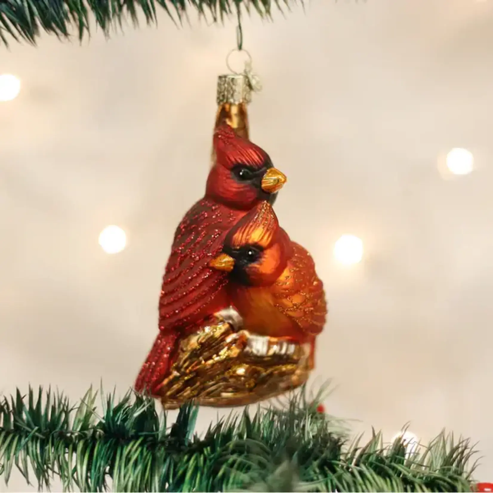 Old World Christmas OWC Ornament- Pair Of Cardinals