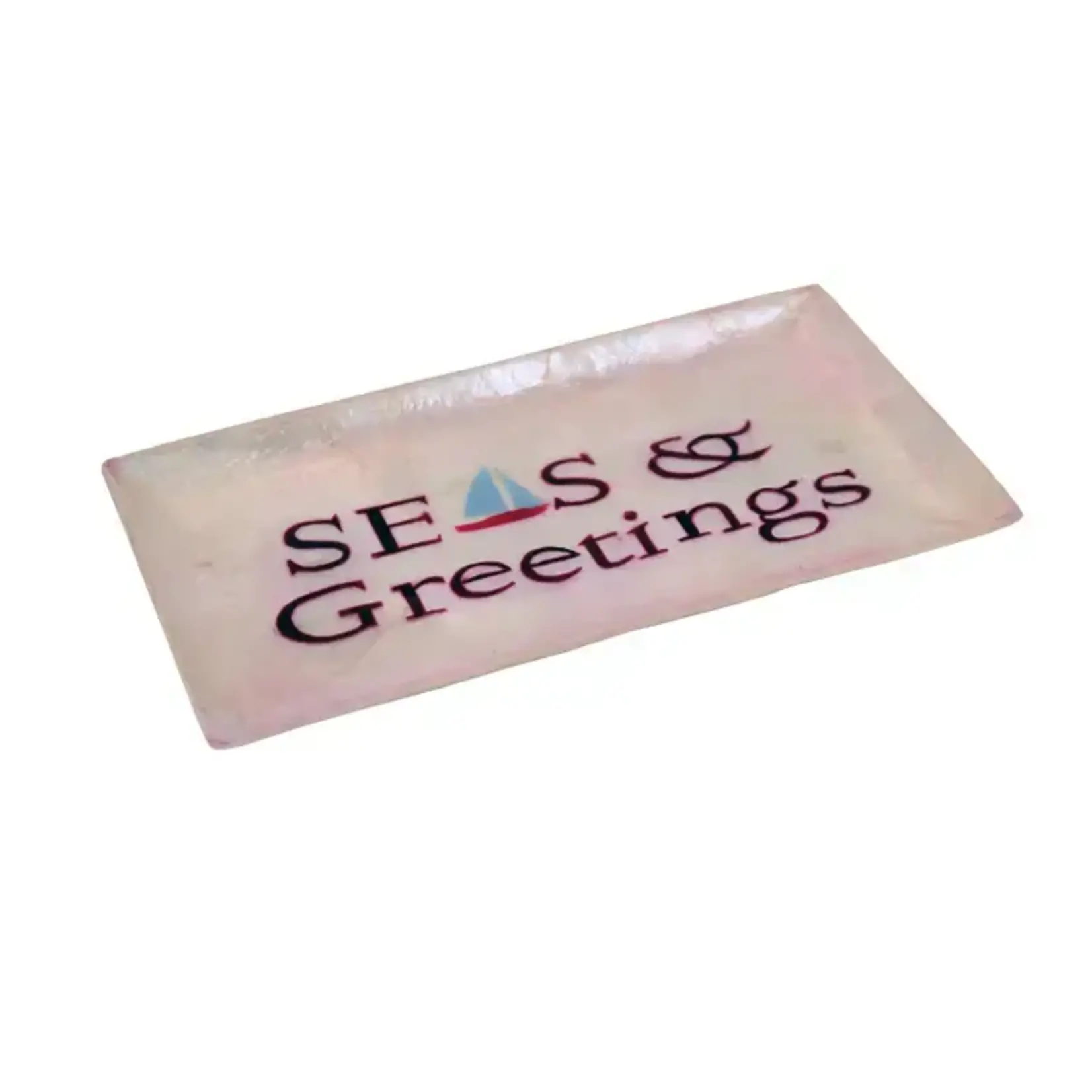 Beachcombers Seas & Greetings Capiz Coastal Tray