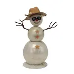 Beachcombers Christmas Capiz Snowman - Straw Hat