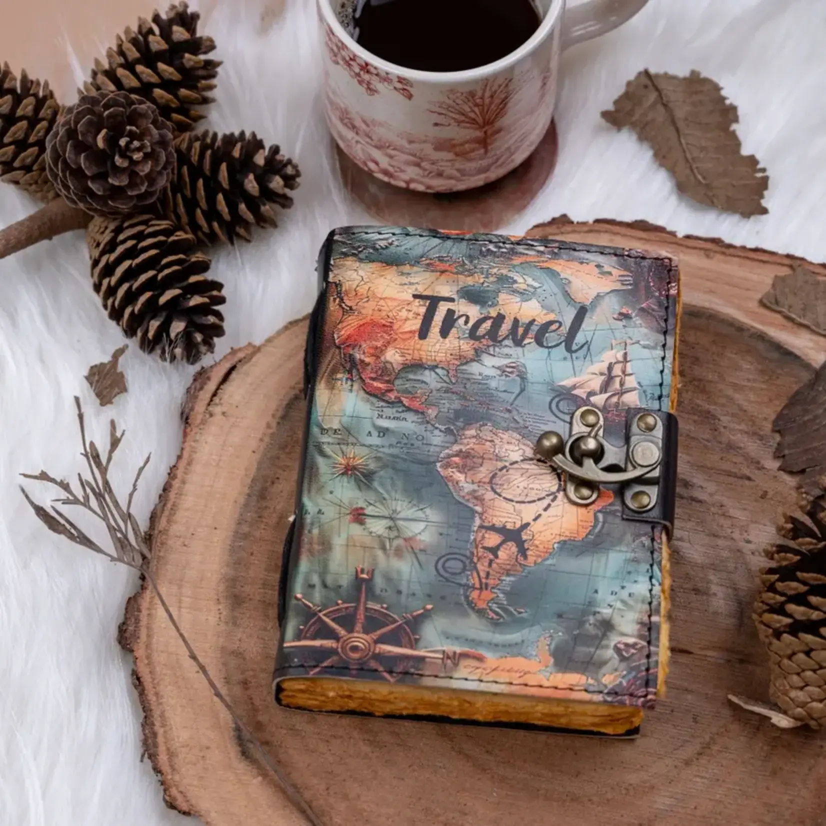 R K Handicrafts and Exporters Travel Lovers Vintage Leather Journal