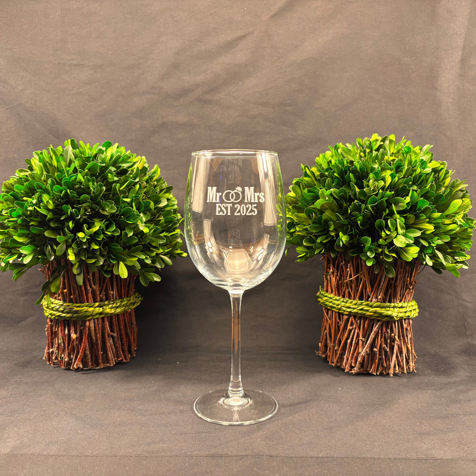 Prim In Proper Mr. & Mrs. Stemmed Wine Glass 19oz