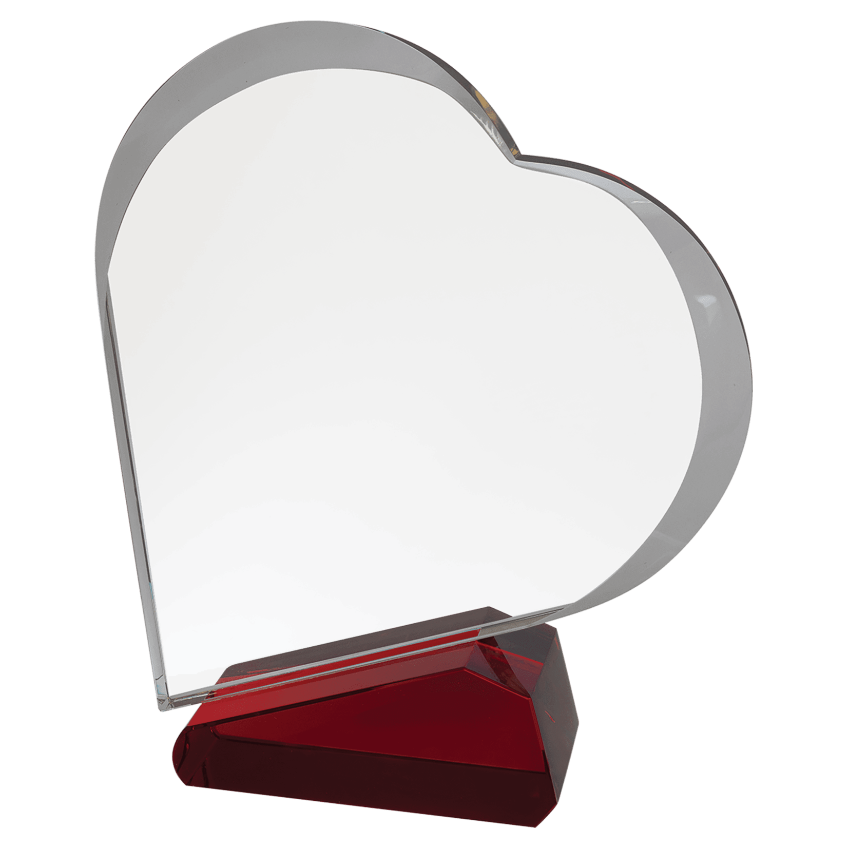 Prim In Proper Clear/Red Crystal Slant Heart Award 7.75"