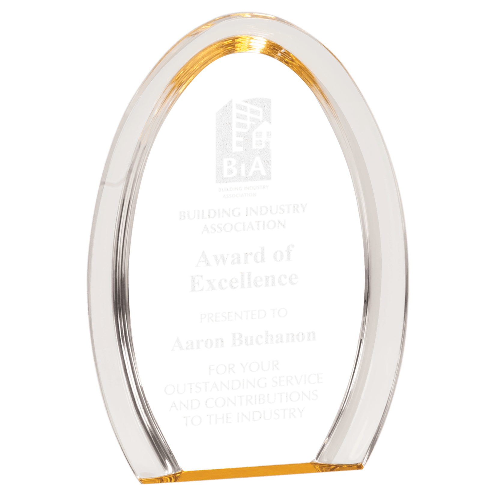 Prim In Proper Gold Oval Halo Acrylic Award