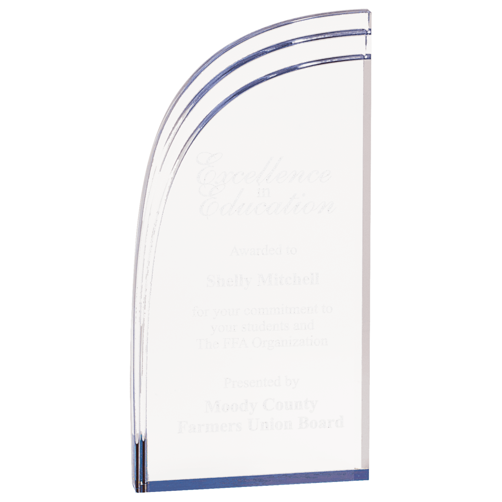 Prim In Proper Blue Wave Acrylic Award
