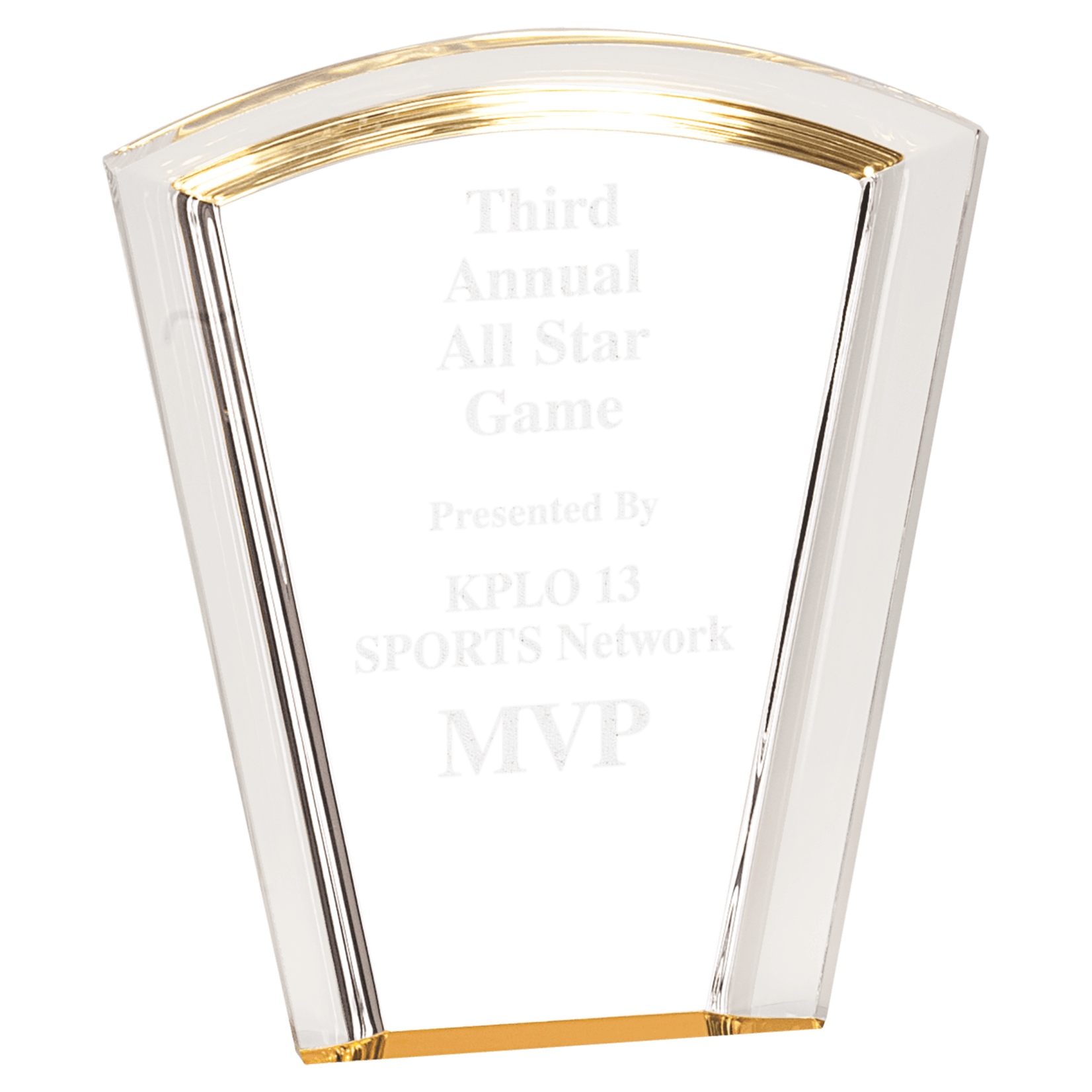 Prim In Proper Gold Fan Halo Acrylic Award