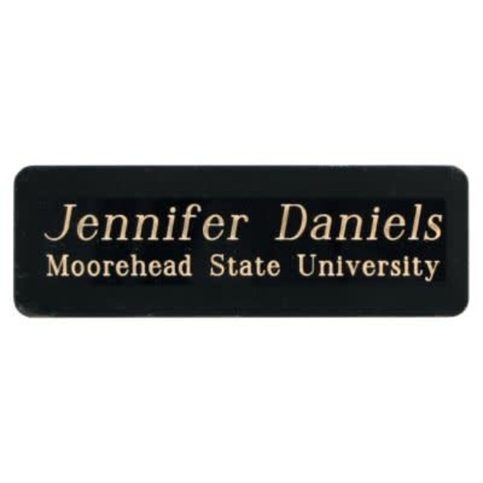 Prim In Proper Black Brass Name Badge Tag