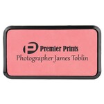 Prim In Proper Leatherette Name Badge Tag 3 x 1.5" w/Frame