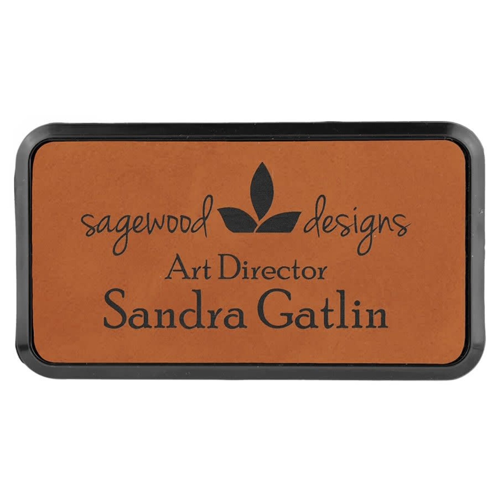 Prim In Proper Leatherette Name Badge Tag 3 x 1.5" w/Frame