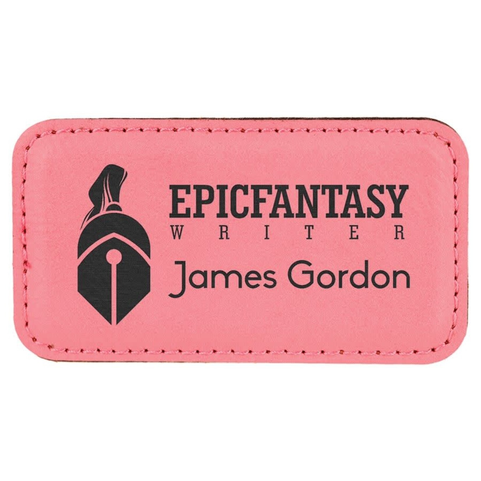 Prim In Proper Leatherette Name Badge Tag 3 x 1.5"
