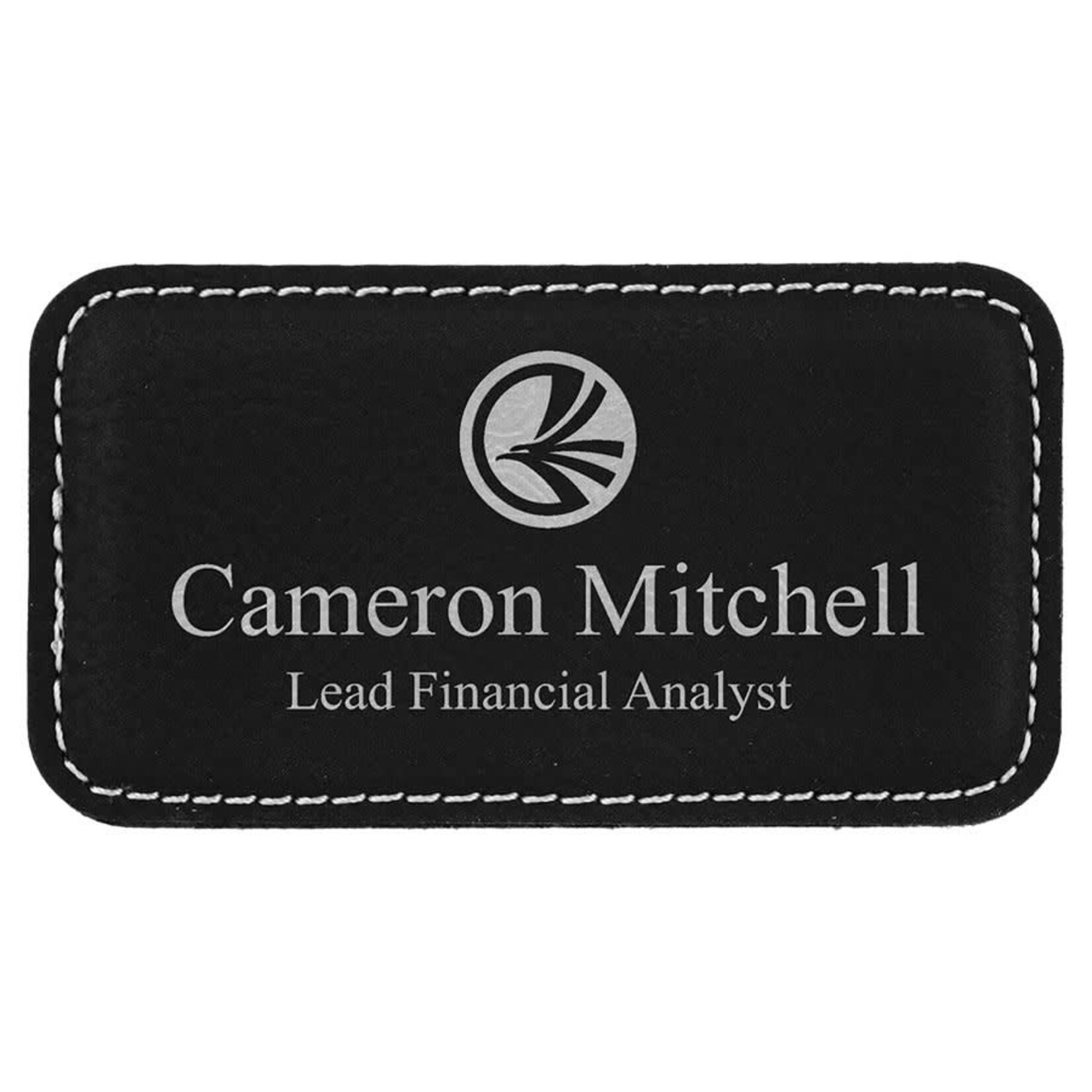 Prim In Proper Leatherette Name Badge Tag 3 x 1.5"