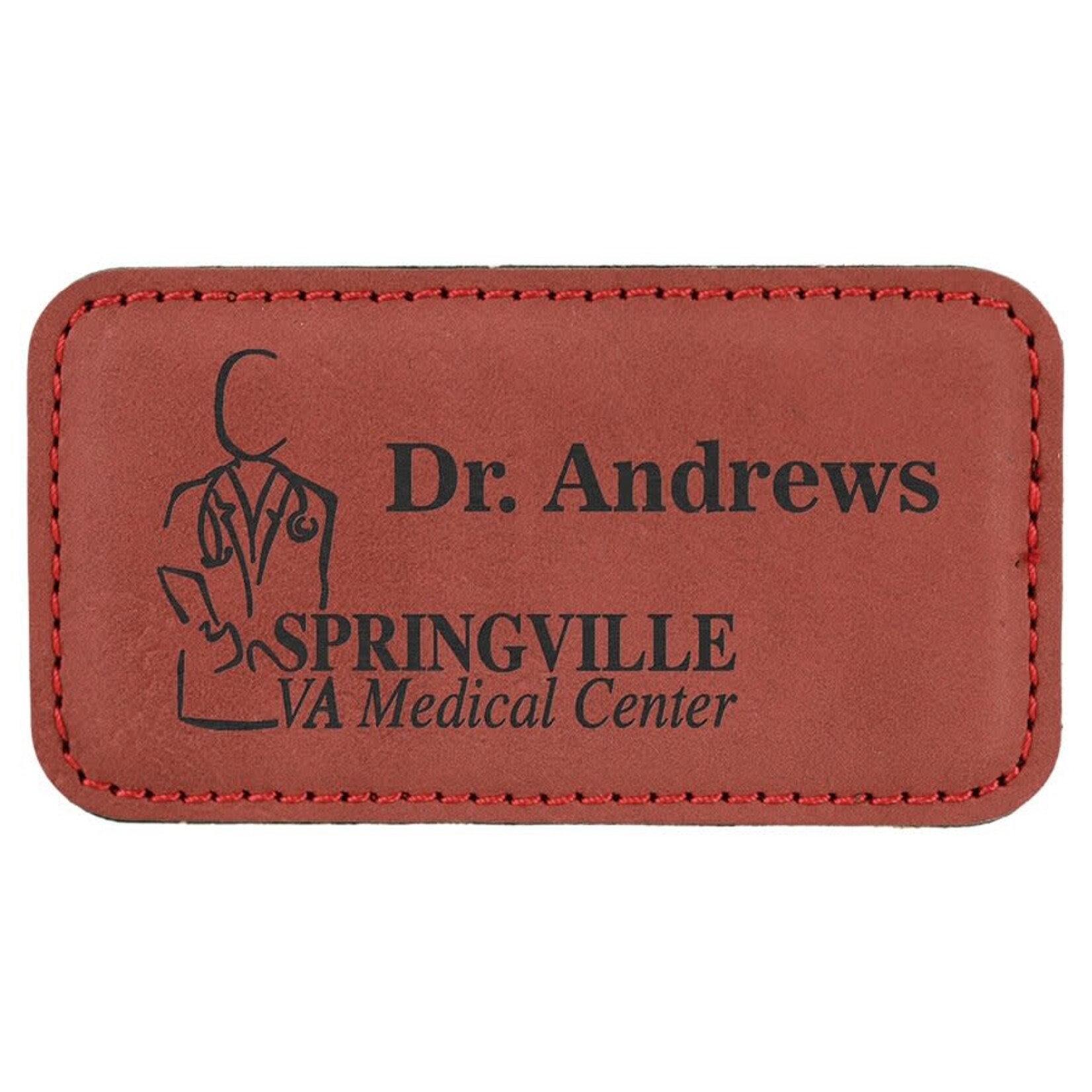 Prim In Proper Leatherette Name Badge Tag 3 x 1.5"