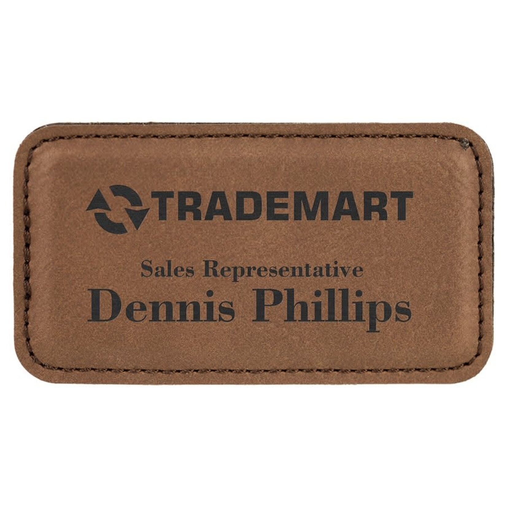 Prim In Proper Leatherette Name Badge Tag 3 x 1.5"