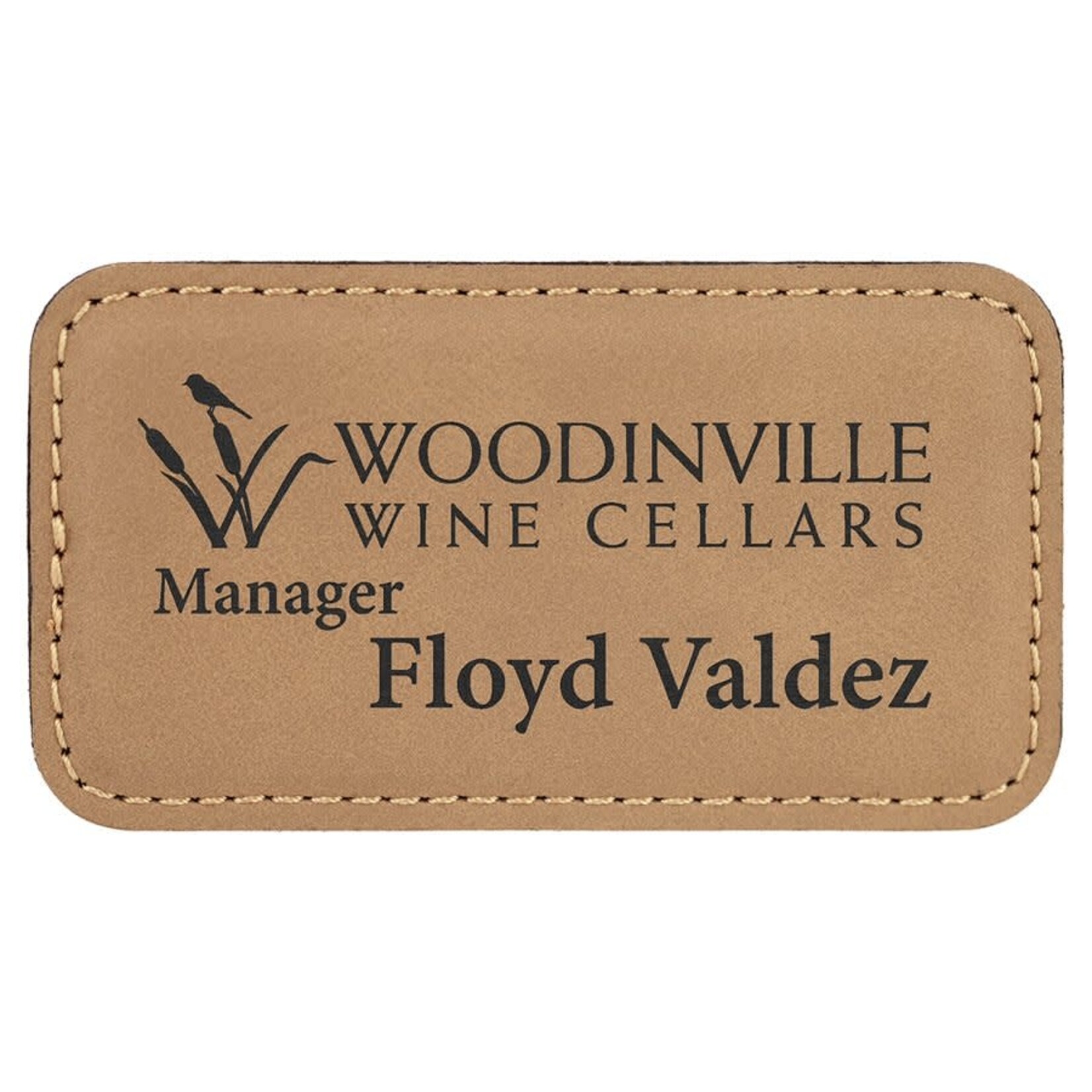 Prim In Proper Leatherette Name Badge Tag 3 x 1.5"