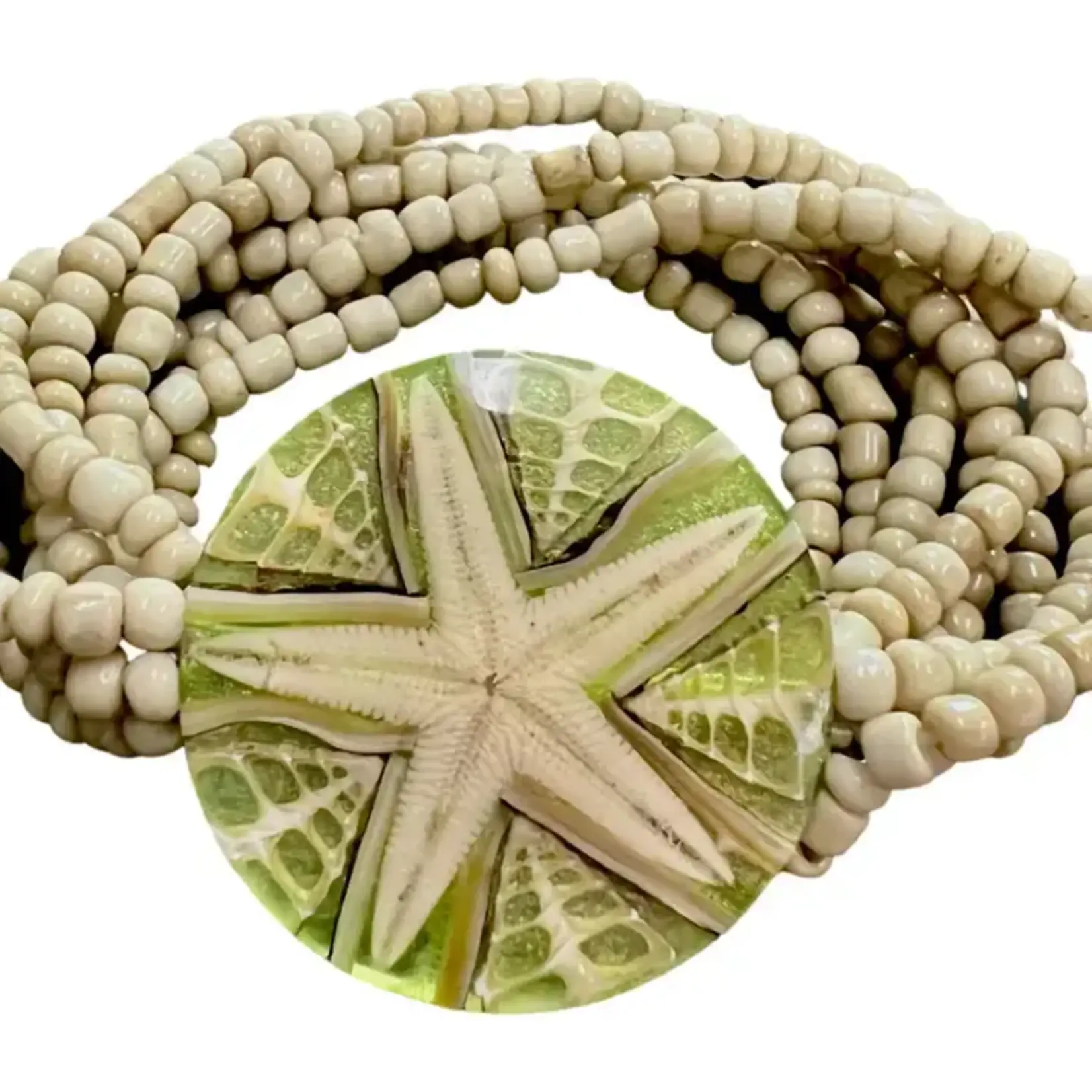 Bamboo Source Tropical Decor Starfish & Abalone Stretch Bracelet
