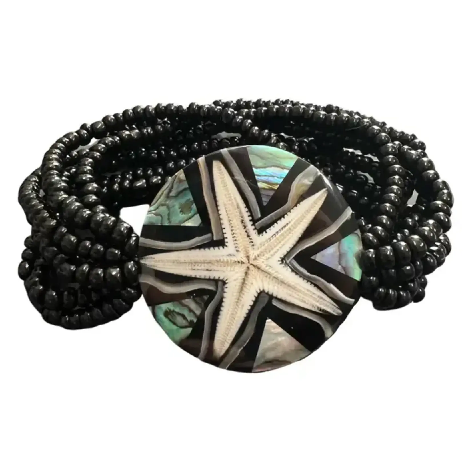 Bamboo Source Tropical Decor Starfish & Abalone Stretch Bracelet