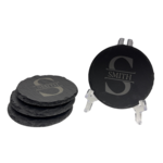 Prim In Proper Slate Coaster 4" Round Set of 4