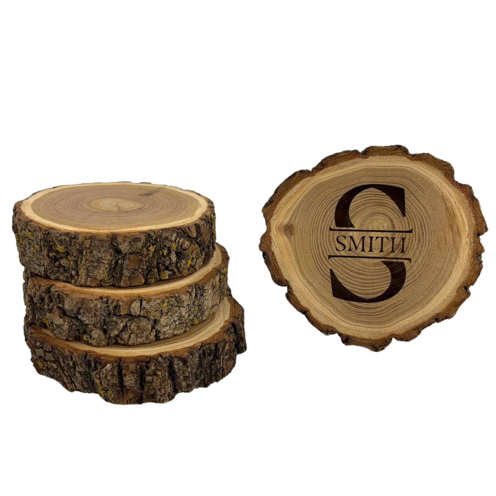 Prim In Proper Custom Engraved Log Wood Coaster 4" Set of 4