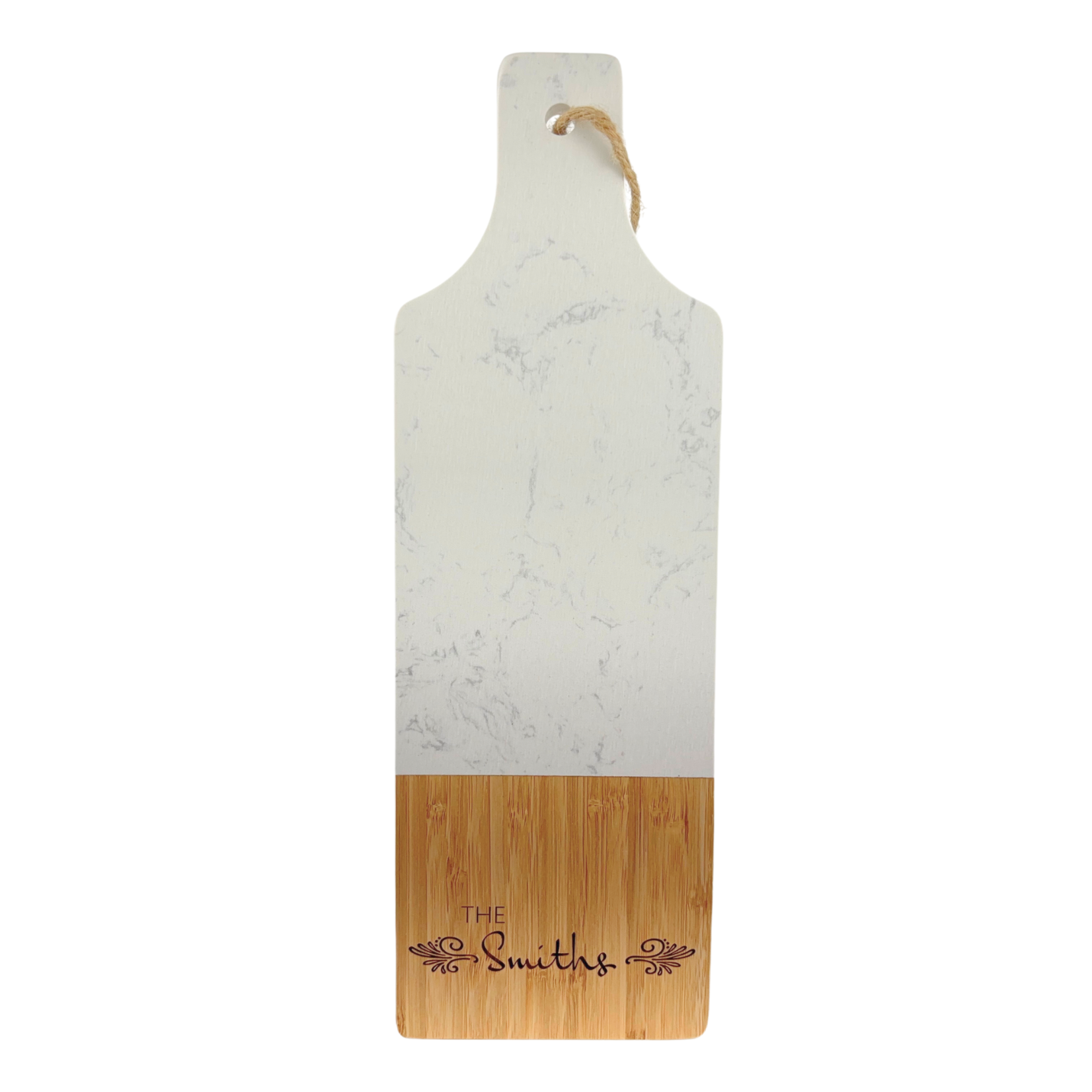 Prim In Proper Custom Engraved Marble/Wood Serving Board - 15x5"
