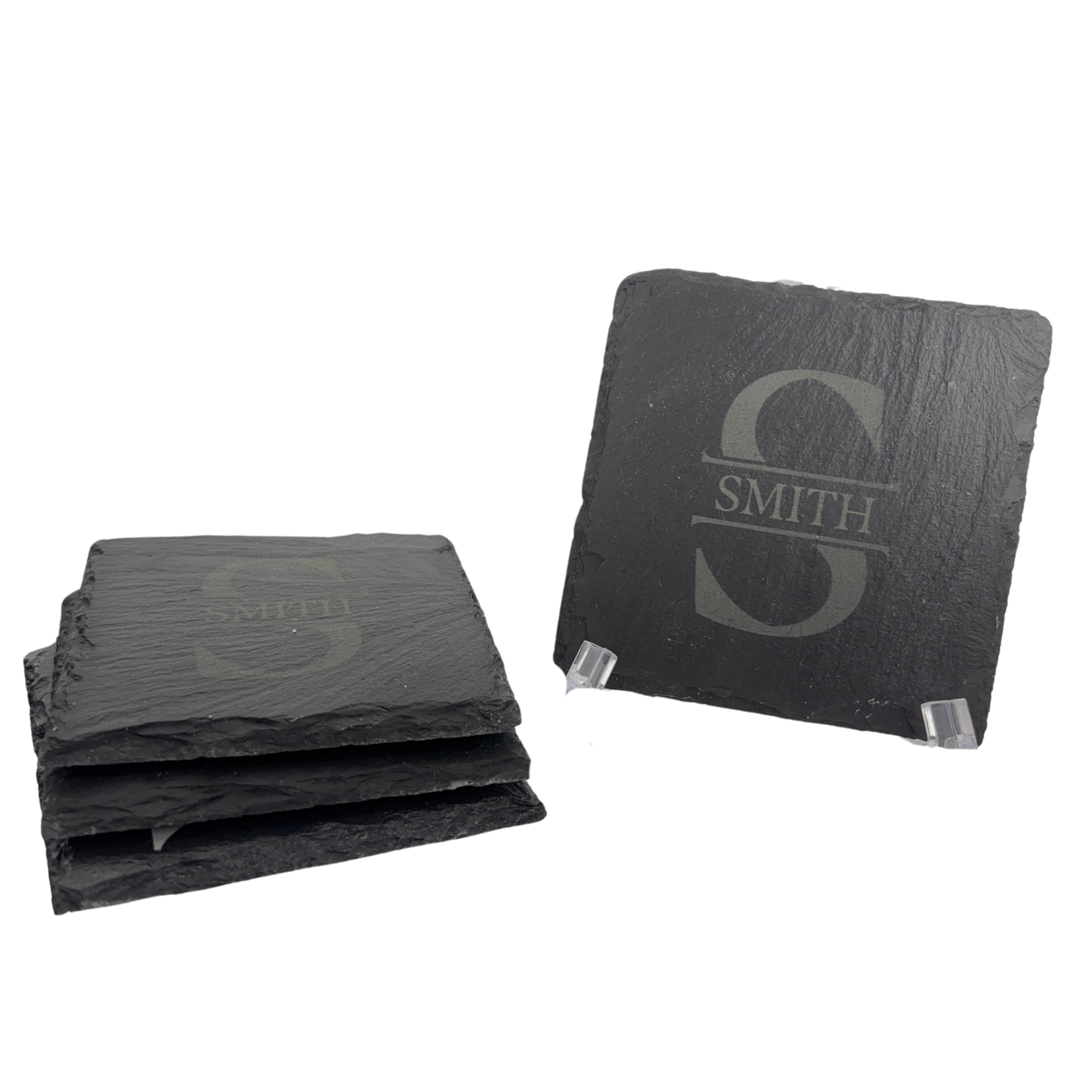 Prim In Proper Custom Engraved Slate Coaster 4" Square Set of 4