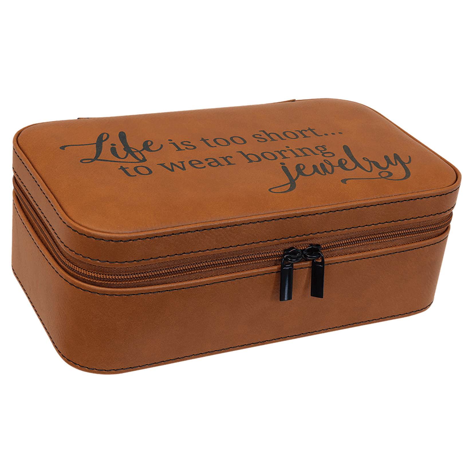 Prim In Proper Custom Engraved Leatherette Deluxe Jewelry Box