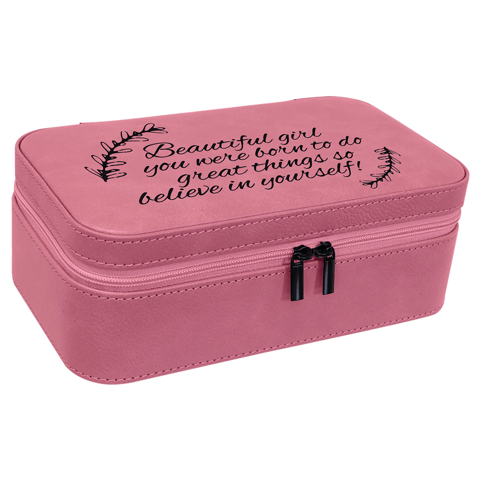 Prim In Proper Custom Engraved Leatherette Deluxe Jewelry Box