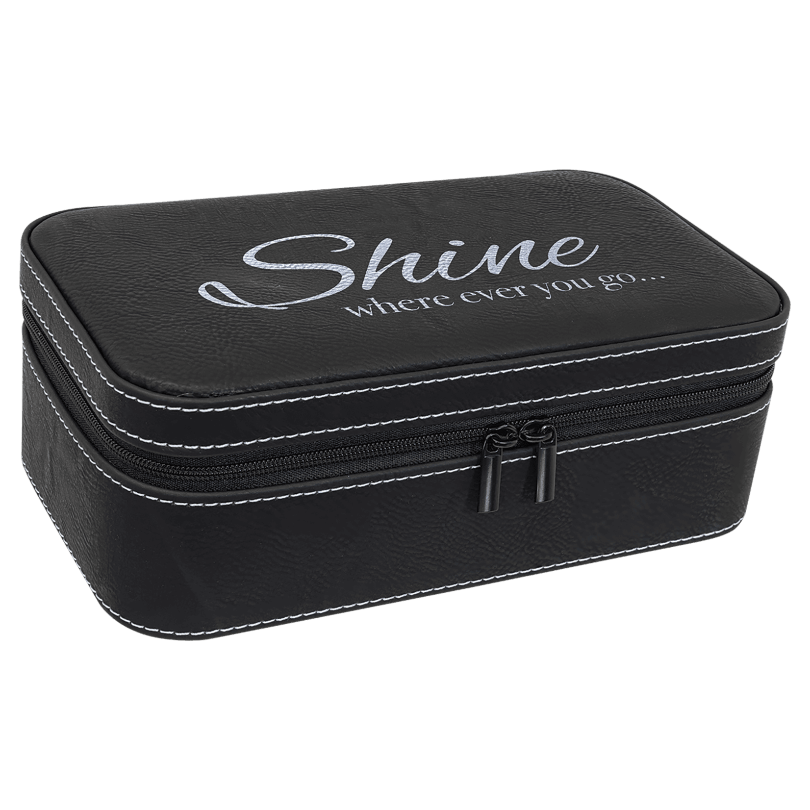 Prim In Proper Custom Engraved Leatherette Deluxe Jewelry Box