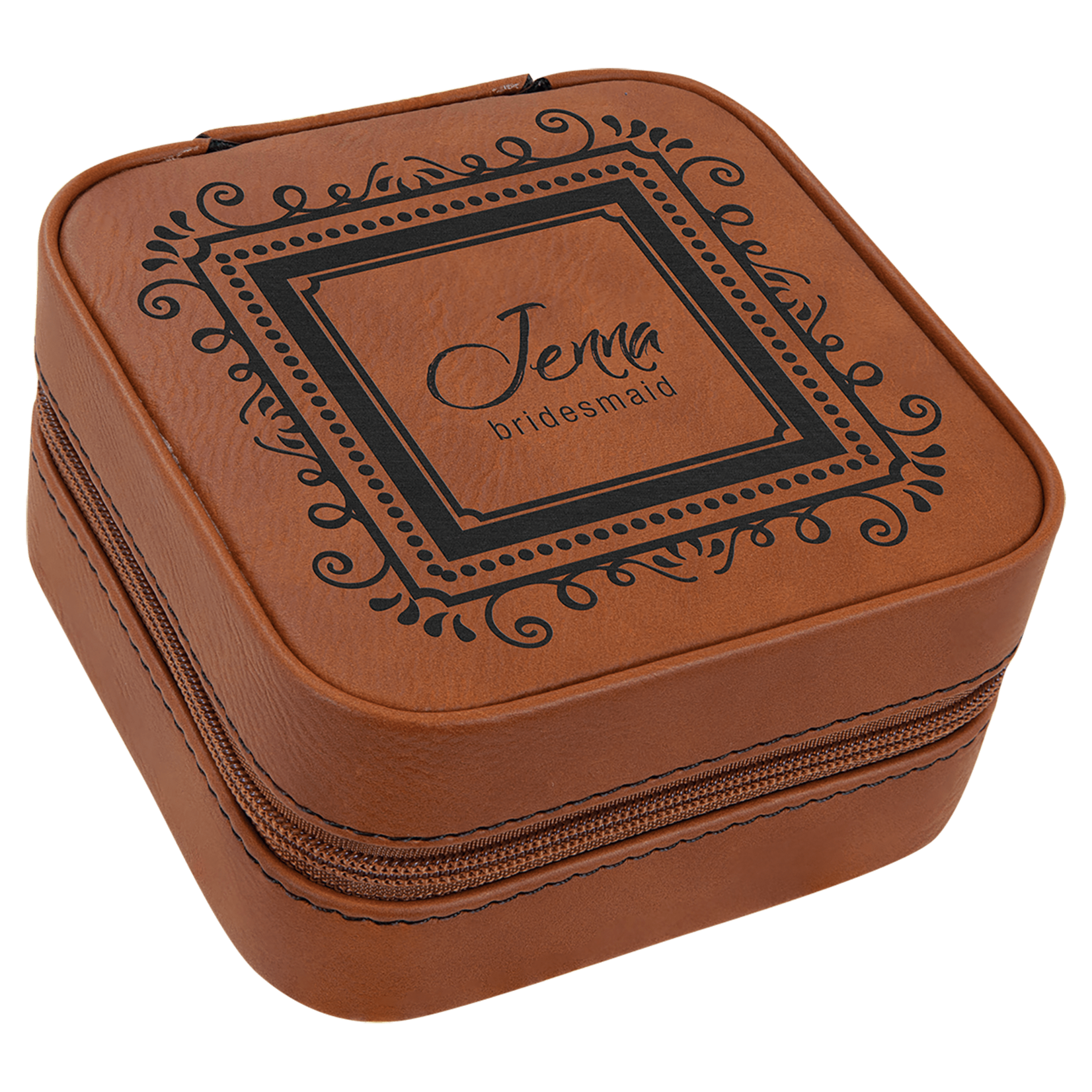 Prim In Proper Custom Engraved Leatherette Travel Jewelry Box
